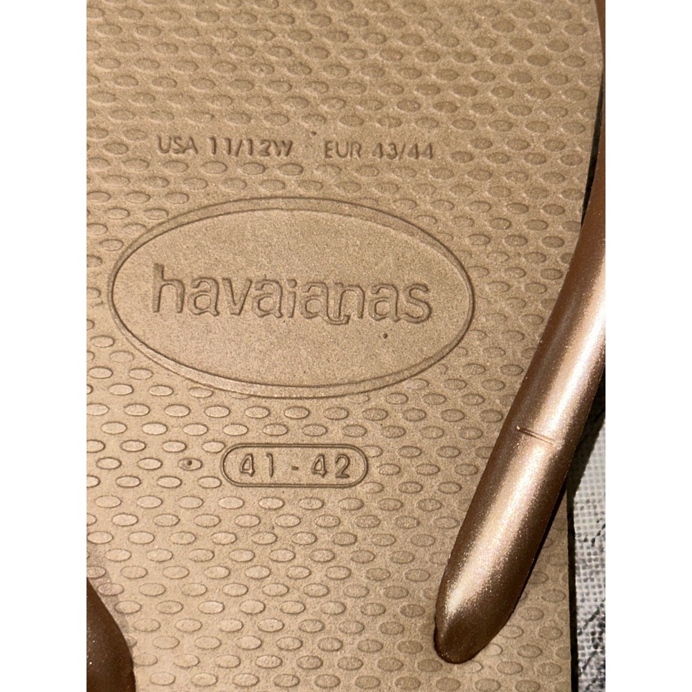 Havaianas Crystal Flip Flops Ballet Rose Gold Swarovski Women 11/12 NEW - Picture 6 of 9